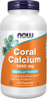 NOW Supplements Coral Calcium 1,000 mg | 250 Veg Capsules for Bone Health & Healthy pH Balance