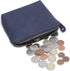 Leather Cosmetic Case, Zipper Coin Pouch, Makeup Bag with Zipper Closure in Blue