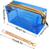 Meetory 5 Pack Waterproof Cosmetic Bag Portable Translucent Makeup Bag Zippered Travel Toiletry Pouch for Vacation, Bathroom, Organizing