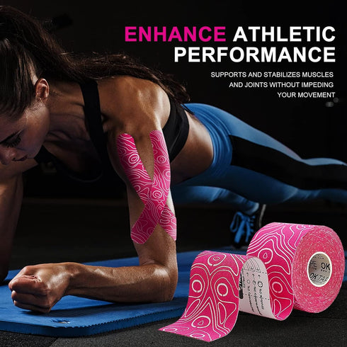 OK TAPE Uncut Kinesiology Tape Roll - Pro Adhesive & Water-Resistant K Tape for Pain Relief and Muscle Support (2" x