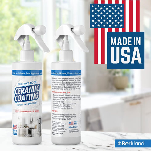 Surface Lock Home Ceramic Coating - Prevents Fingerprints on Appliances, 8 fl oz Spray for Countertops and Hard Surfaces