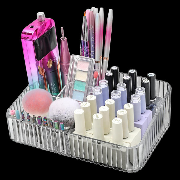 Nail Drill Machine & Bits Storage Box, 10 Holes Transparent Acrylic Holder for Professional Nail Drill Tools