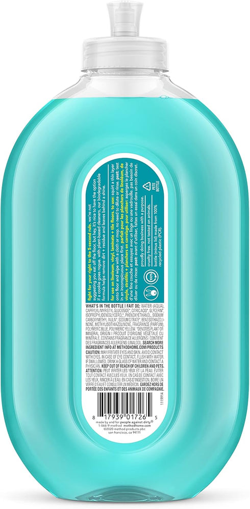 Method Hardwood Floor Cleaner Squirt + Mop Bottle, Spearmint Sage, 25 Fl Oz (Pack of 6)