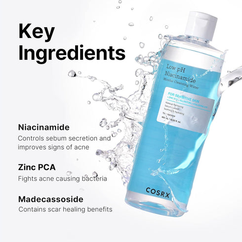 COSRX Low pH Niacinamide Micellar Cleansing Water, 13.52 fl oz / 400 ml