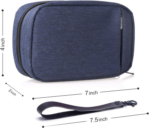 patu Handy Beauty Stuff Carry Case, Makeup Cosmetic Bag, Women Facial Cleanser Skincare Kit Pouch, Indigo