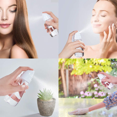 Small Spray Bottle with Fine Mist, 2 Pack 3.4oz/100ml Travel Spray Bottles for Hair, Face, Cleaning Solutions, Perfume,