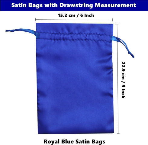 Gbateri 35pcs 6 x 9 inches Satin Gift Bags with Drawstring, Party Favor Bags, Silk Jewelry Bags, Fabric Cloth Drawstring Pouch Bags, Christmas Gift Bags for Anniversary Baby Shower Favors (Royal Blue)