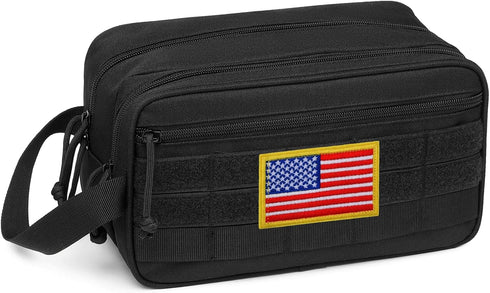 TACTICISM Toiletry Bag for Men, Tactical Molle Dopp Kit with Large Capacity, Water-Resistant for Travel, Black