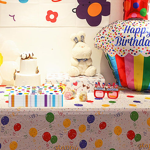 Muplaya 100 Pack 4.3" x7.8" Paper Towels Colorful Polka Dot Happy Birthday Disposable Napkins disposable hand towels