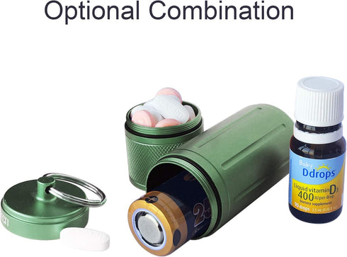 Two-Layer Large Pill Organizer, Waterproof Pill Case for Pills, Vitamins, Supplements, Size: 1.6 x 1.6 x 4.4 in (Green)