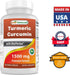 Best Naturals Turmeric Curcumin 1500mg/Serving with Bioperine - 180 Veggie Capsules