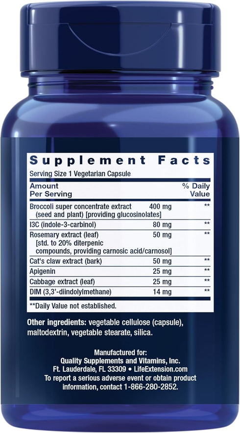 I3C, 60 Life Extension Cruciferous Vegetable Extract Blend, Broccoli Extract, Helps Maintain DNA Health & Already
