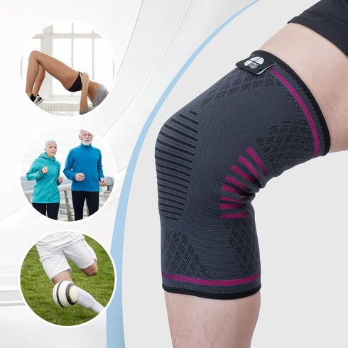Pro Gear Labs 2-Pack Knee Compression Sleeves for Men & Women Black Knee Brace for Running, Arthritis, Meniscus Tear