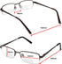 Yogo Vision Reading Glasses Set of 2 Bifocal Half Rim Metal Glasses for Reading, Gunmetal and Brown