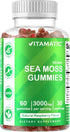 Vitamatic Irish Sea Moss Gummies - 3000 mg, 60 Vegan Gummies for Thyroid, Energy, Immune Support - Pack of 3
