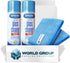 World Group Packing Solutions Glass Cleaner Foam, 19oz - 2 Pack, Fresh Scent with 2 Microfiber Rags