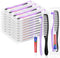 HOIQIRY Disposable Toothbrushes with Toothpaste and Comb - Pack of 100,Purple Soft Bristle