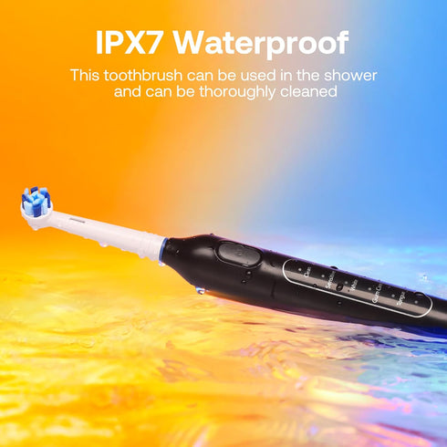 Bitvae R1 Rotating Electric Toothbrush: 8 Brush Heads, 60-Day Battery Life, 5 Modes, Black Rechargeable