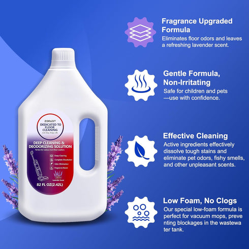 ZORAST 82 OZ, S3/S5/S7 3/5 Lavender Floor Cleaning Solution, FL Deep Cleans for Multiple Hard Floors, Compatible