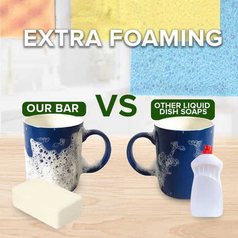 Natural Non-Toxic Dish Washing Block Soap, Vegan Cruelty-Free, Eco-Friendly, Zero Waste Handmade Solid Bar Soaps