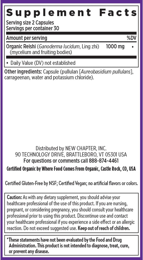 New Chapter Reishi Mushroom, LifeShield Reishi for Healthy Aging, 60 ct