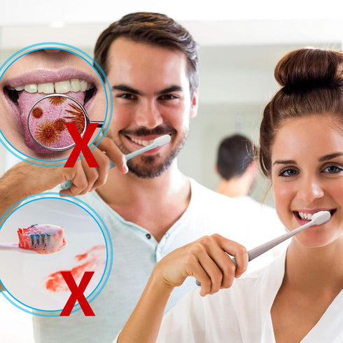 4 Pieces Extra Soft Toothbrushes for Sensitive Gums, 20000 Micro Nano Bristle, Protect Fragile Gums, Black, White,