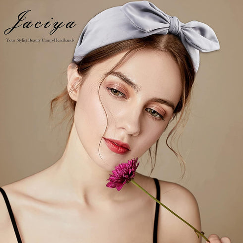 Jaciya 6pcs Knotted Bow Headbands for Women, Turban Wide Hair Bands