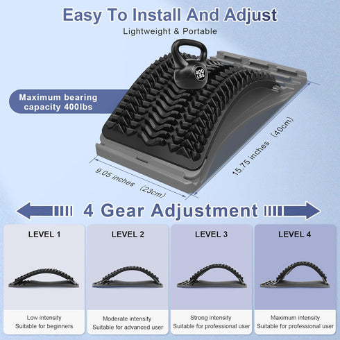 MINOLL Back Stretcher for Lower Back Pain Relief, Multiple Level Adjustable Arch Lumbar Back Cracker Board, Back