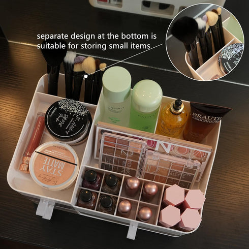 Makeup Organizer and Storage Case, 3 Clear Drawers for Vanity, Skincare, Jewelry Display