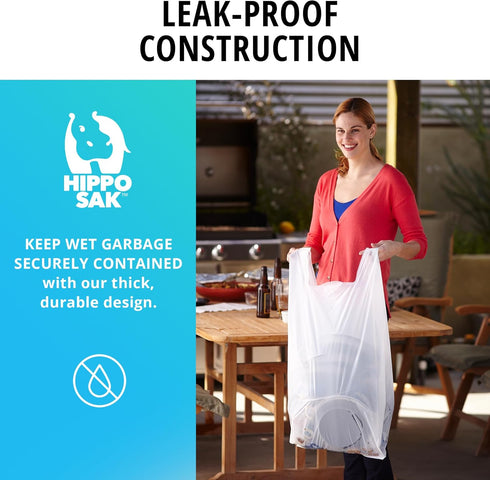 Hippo Sak Kitchen Trash Bags, 13 Gallon, 45 Count with Handles