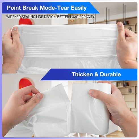 Charmount 8 Gallon Trash Bags, 110 Count, Clear Medium Garbage Bags for Bathroom Kitchen Office