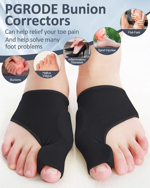 2 Pcs Bunion Corrector for Women Men, Breathable Bunion Correction Socks with Built-in Gel Pad