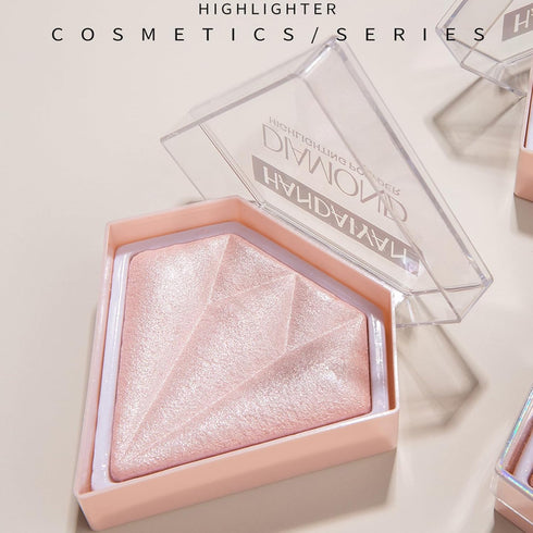 MEICOLY Baked Highlighter Powder Palette, Natural Face Highlighter Shimmer Powder, Long Lasting Glittery Makeup