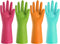 Bamllum Rubber Cleaning Gloves for Kitchen, 4 Pairs Reusable Dishwashing Gloves, Waterproof & Flexible