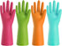 Bamllum Rubber Cleaning Gloves for Kitchen, 4 Pairs Reusable Dishwashing Gloves, Waterproof & Flexible