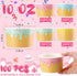 Ninehaoou 100 Summer (10 oz) Pcs Ice Cream Cups Bulk Paper Disposable Dessert Bowls Ice Cream Bowls Paper Dessert Cups
