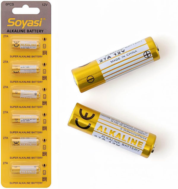 Soyasi 6 Pack 27A 12V Battery, A27 12 Volt Alkaline Batteries for Remote,