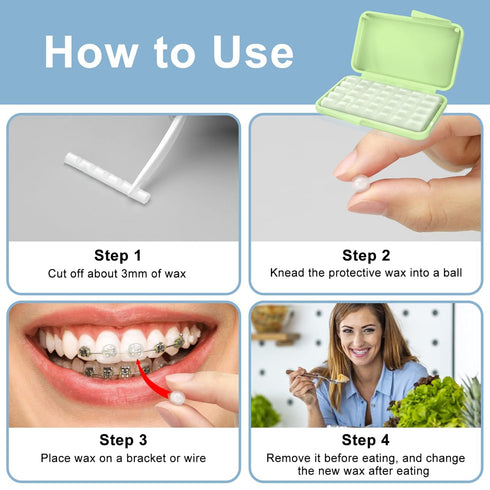 BVN Braces Wax Dental Wax, 10 Boxes Orthodontic Wax Strips, Relief Wax for Braces Wearers