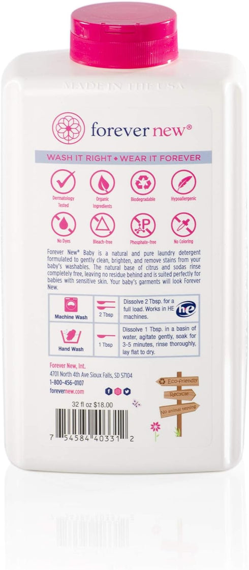 Forever New Baby Liquid Detergent, Fragrance Free, 32 fl oz.