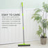 Push Broom for Pet Hair Removal with Squeegee, Soft Silicone Bristle Broom for Cat/Dog Hair, Green