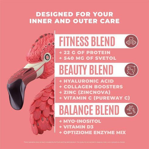 BIRDMAN Fitmingo Vegan Protein Powder for Women with Inositol, Collagen Boosters, Hyaluronic Acid & Vitamins | Low Carb, Dairy Free, Lactose Free, Low Calorie | 22g Plant Based Mocha Protein Powder