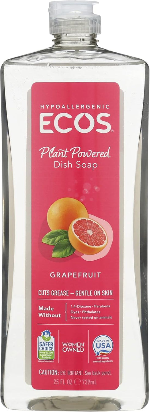 Earth Friendly Products Dishwashing Liquid, 25 Ounces, Natural Grapefruit