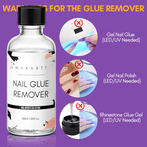 Makartt Nail Glue Remover for Press on Nails, 30ML Easy Removal Debonder for Nail Tips
