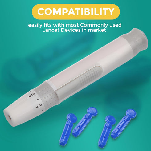28G 3mm Blood Lancets, 100 Pcs Box Diabetic Lancets for Testing, Fits Most Lancit Devices, Sterile Safety Lancets