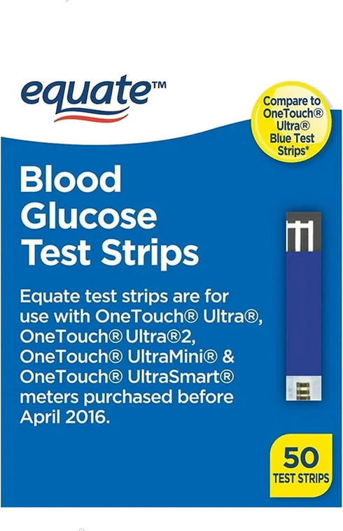 Blood Glucose Test Strips - 50 Count for Glucose Monitor Kit, Compatible with OneTouch Meters, Reliable Readings