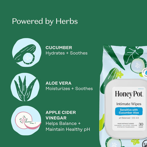 The Honey Pot Company - Feminine Wash & Feminine Wipe Bundle - Includes Ph Balance Feminine Wash and Wipes for Women