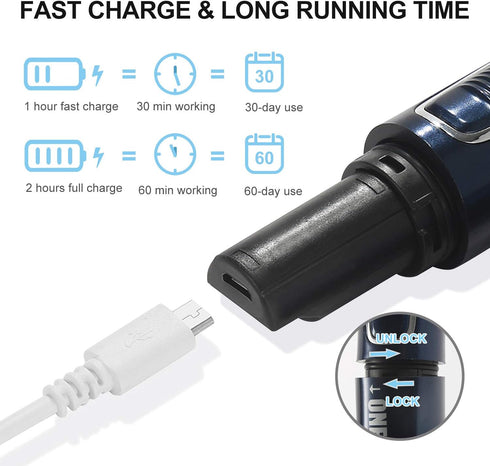 ONEDONE Nose Hair Trimmer, 3 in 1 USB Rechargeable Ear Nose Hair Trimmer for Men