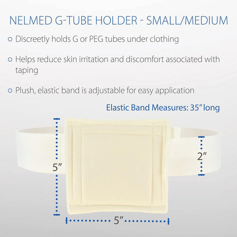 NelMed G-Tube Holder Core Products - Feeding Tube Belt Holder for PEG, G, J Tubes - Adjustable, Discreet Support