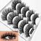 outopen 3D Mink Lashes Natural Wispy False Eyelashes 15mm Fluffy Long Eye Makeup Tools 5 Pairs Pack (Q1 | 13-15MM)