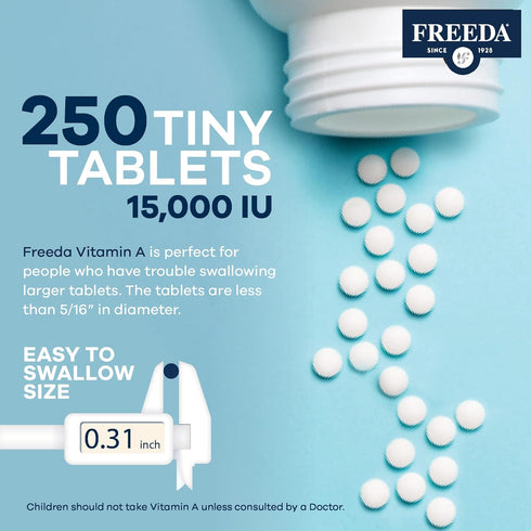 Freeda Vitamin A 15,000 IU – Retinyl Palmitate – Vegan, Kosher – Eye, Vision, Immune & Skin Support